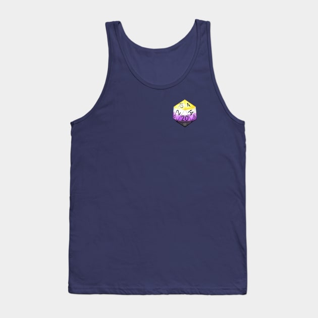 Nonbinary Pride D20 Dice Tank Top by theoneKierce